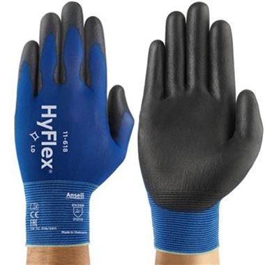 Ansell HyFlex 11-618 Ultra-thin Light Grip Glove with PU Coating - 18g
