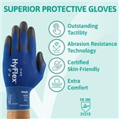 Ansell HyFlex 11-618 Ultra-thin Light Grip Glove with PU Coating - 18g