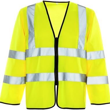 Supertouch Yellow Long Sleeved Hi Vis Zip Front Vest