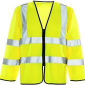 Supertouch Yellow Long Sleeved Hi Vis Zip Front Vest