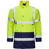 Supertouch Yellow/Navy Hi Vis Two Tone Waterproof Parka Jacket