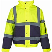 Supertouch Yellow/Navy Hi Vis Two Tone Waterproof Bomber Jacket