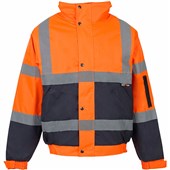 Supertouch Orange/Navy Hi Vis Two Tone Waterproof Bomber Jacket