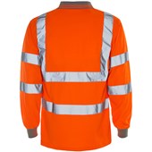 Supertouch Orange Hi-Vis Long Sleeve Polo Shirt