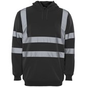 Supertouch Black Hi Vis Hooded Sweatshirt