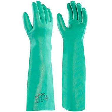 Ansell AlphaTec Solvex 37-185 Long Arm Nitrile Chemical Resistant Gauntlet 45cm