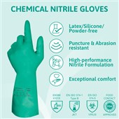Ansell AlphaTec Solvex 37-675 Nitrile Chemical Resistant Gauntlet 33cm