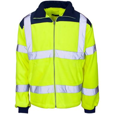 Supertouch Yellow Hi Vis Rain Patch Fleece Jacket