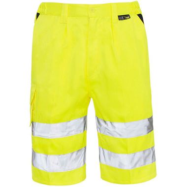 Supertouch Yellow Polycotton Hi Vis Shorts
