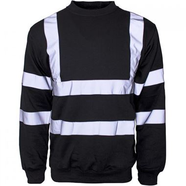 Supertouch Black Hi Vis Polycotton Sweatshirt