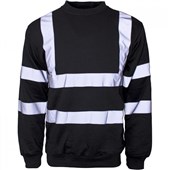 Supertouch Black Hi Vis Polycotton Sweatshirt