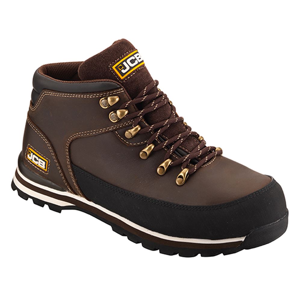 JCB 3CX Waterproof Safety Hiker Brown| Safetec Direct