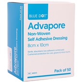 Advapore Fabric Non-Woven Adhesive Wound Dressings - Pack of 50