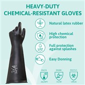 Ansell AlphaTec 87-104 Heavy Duty Rubber Chemical Resistant Gauntlet 43cm