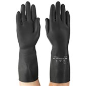 Ansell AlphaTec 87-118 Black Extra Heavyweight Rubber Chemical Resistant Gauntlet 31cm