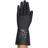 Ansell AlphaTec 87-118 Black Extra Heavyweight Rubber Chemical Resistant Gauntlet 31cm