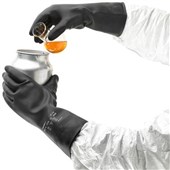 Ansell AlphaTec 87-118 Black Extra Heavyweight Rubber Chemical Resistant Gauntlet 31cm