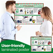 AED for Untrained Personal Guidance Poster  - Laminated A2