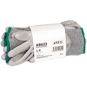 MultiSAVE Pack 12 - Portwest Cut C Grip Glove with PU Coating 13g AB622 (12 Pairs)