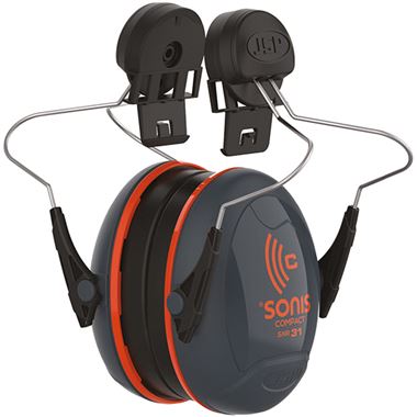 JSP Sonis Compact Full Brim Helmet Mounted Ear Defenders AEB030-0DY-000 - SNR 31dB