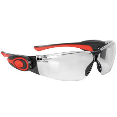 JSP Stealth 8000 Clear Safety Glasses with LED Temples ASA106-121-300 - Anti Scratch Lens