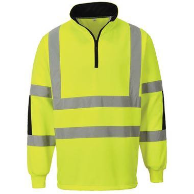 Portwest B308 Xenon Yellow Hi Vis Rugby Shirt | Safetec Direct