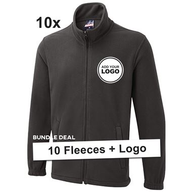 10 x Uneek UX5 Fleece Jacket including Logo | Bundle Deal