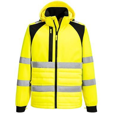 Portwest CD863 WX2 Yellow Eco Friendly Hybrid Padded Hi Vis Baffle Jacket