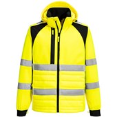 Portwest CD863 WX2 Yellow Eco Friendly Hybrid Padded Hi Vis Baffle Jacket Portwest CD863 WX2 Yellow Eco Friendly Hybrid Padded Hi Vis Baffle Jacket