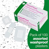 HypaPlast Clear Washproof Plasters Assorted (Pack 100)