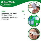Eye Wash Station (2 x 500ml Eye Wash & 2 x Eye Pads)