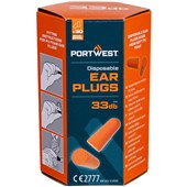 Portwest EP13 PU Foam Uncorded Ear Plugs (30 Pairs) - SNR 33dB