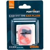 Portwest EP22 Easy Fit TPR Corded Ear Plugs in Storage Container (1 Pair) - SNR 28dB