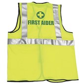 First Aider Printed Hi Vis Vest - Yellow
