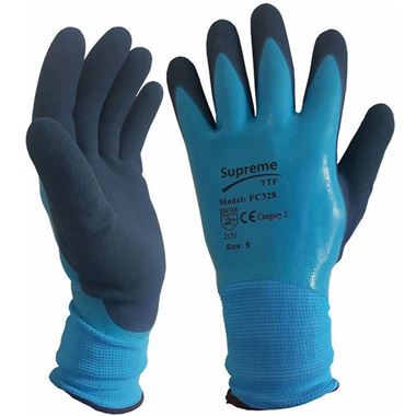 Supreme FC328 Waterproof Work Gloves with Latex Coating - 13g