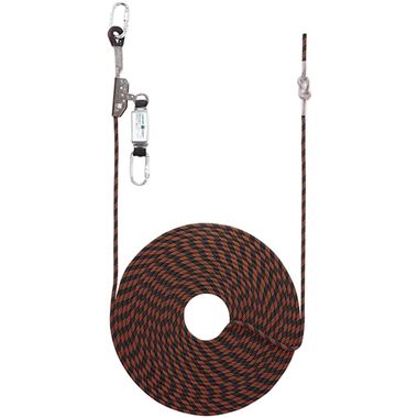 Portwest FP92 Guided Fall Arrester & Restraint with Shock Absorber & Karabiner - 20m Rope