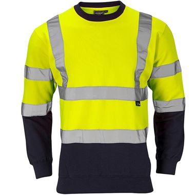 Supertouch Yellow/Navy Hi Vis Two Tone Sweatshirt