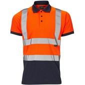 Supertouch Orange/Navy Hi-Vis Two Tone Polo Shirt
