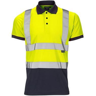 Supertouch Yellow/Navy Hi-Vis Two Tone Polo Shirt
