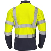 Supertouch Yellow/Navy Hi-Vis Two Tone Long Sleeve Polo Shirt
