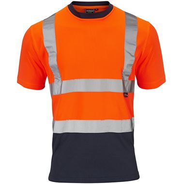 Supertouch Orange/Navy Hi-Vis Two Tone T-Shirt
