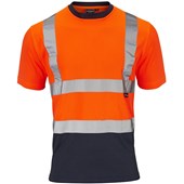 Supertouch Orange/Navy Hi-Vis Two Tone T-Shirt