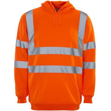 Supertouch Orange Hi Vis Hooded Sweatshirt