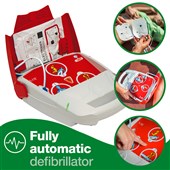 Schiller FRED PA-1 Automatic Defibrillator Bundle with Wall Cabinet