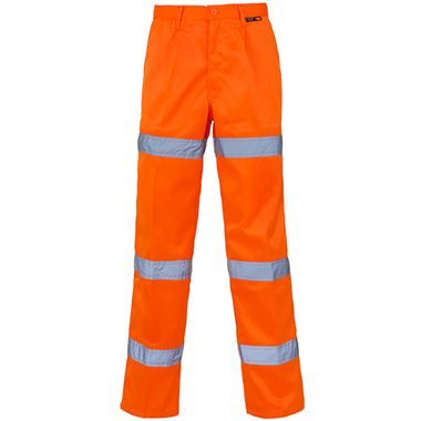 Supertouch Orange 3 Band Polycotton Hi Vis Trousers