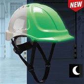 Portwest PG54 Endurance Glowtex Safety Helmet - Glow In The Dark - Non Vented Wheel Ratchet Short Peak