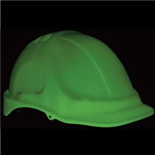 Portwest PG54 Endurance Glowtex Safety Helmet - Glow In The Dark - Non Vented Wheel Ratchet Short Peak