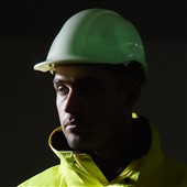 Portwest PG54 Endurance Glowtex Safety Helmet - Glow In The Dark - Non Vented Wheel Ratchet Short Peak