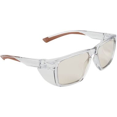 Portwest PS26 Brown Lens Safety Glasses with Side Shields - Anti Mist & Anti Scratch Lens