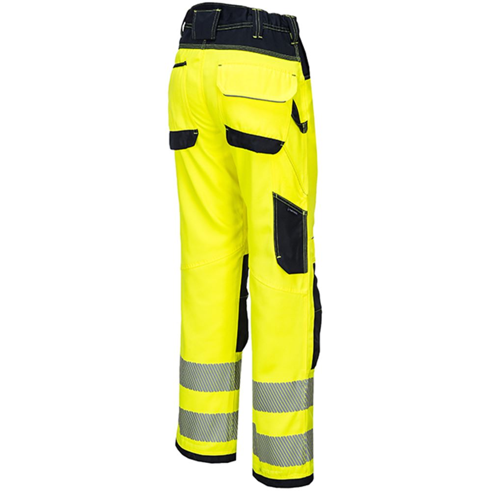 Portwest PW340 PW3 Hi Vis Work Trousers Yellow | Safetec Direct
